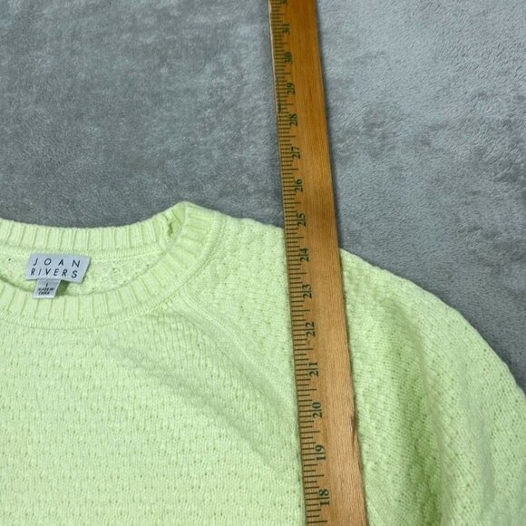 Joan Rivers Womens Lime Green Textured Sweater Size L Lightweight A0528 - Picture 3 of 7